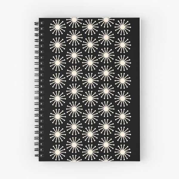 Item preview, Mid Century Molecules Center Stripe Retro Atomic Pattern Black and Almond Cream designed and sold by kierkegaard.
