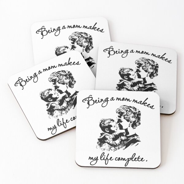 Item preview, being a mom makes my life complete sticker, being a mom makes my life complete black and white sticker,  designed and sold by KesDesigns ⭐⭐⭐⭐⭐.