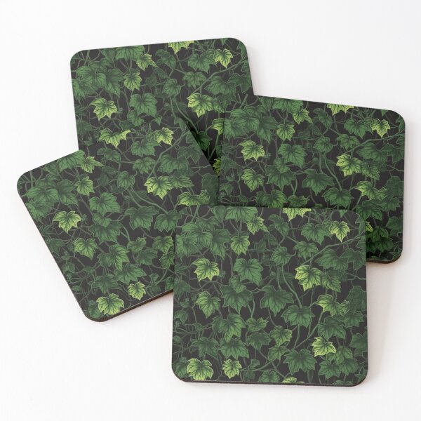 Item preview, Lush Vintage Ivy Vines: Hand-Drawn Greenery on a Dramatic Dark Backdrop designed and sold by EndlessTextures.