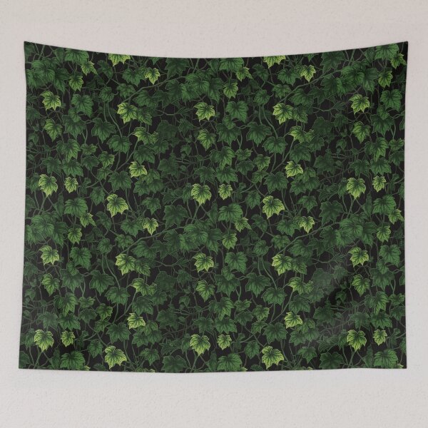 Item preview, Lush Vintage Ivy Vines: Hand-Drawn Greenery on a Dramatic Dark Backdrop designed and sold by EndlessTextures.