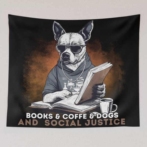 Item preview, Books & Coffe & Dogs And Social Justice #4 designed and sold by ImprintPro.
