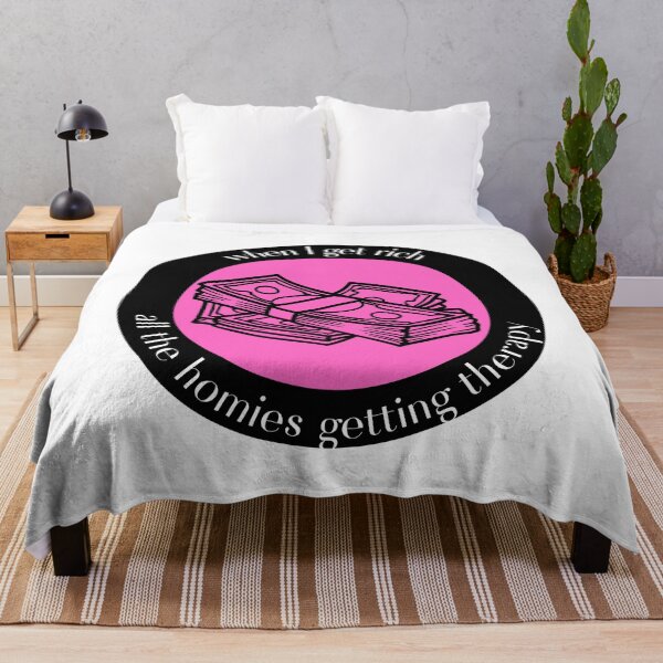 Item preview, When I get rich, all the homies getting therapy - pink designed and sold by jechaiyells.