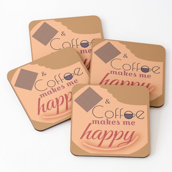 Item preview, Chocolate and Coffee makes me happy cocoa humour designed and sold by glowvim.