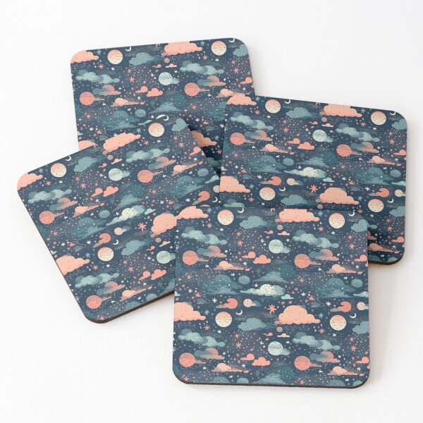 Item preview, Fantasy Night Sky with Moon Stars and Planets Pattern  designed and sold by StudioTokyo.