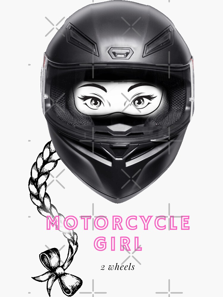 Motorcycle Girl Moto Bike Adventure Helmet Long Hair Female Rider Fashion