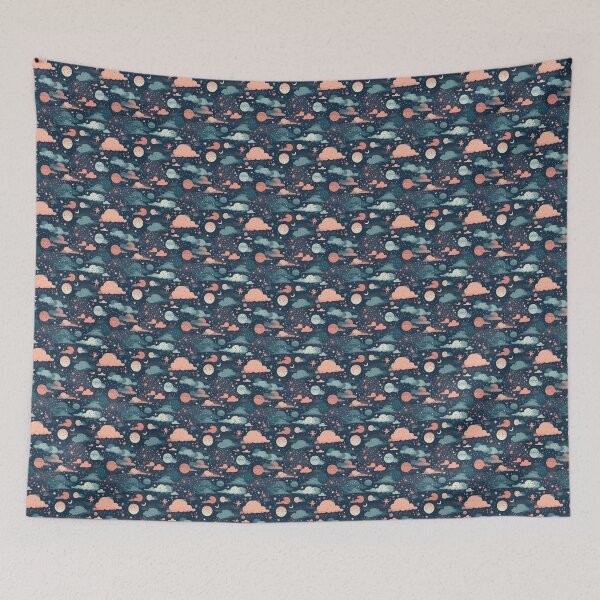 Item preview, Fantasy Night Sky with Moon Stars and Planets Pattern  designed and sold by StudioTokyo.