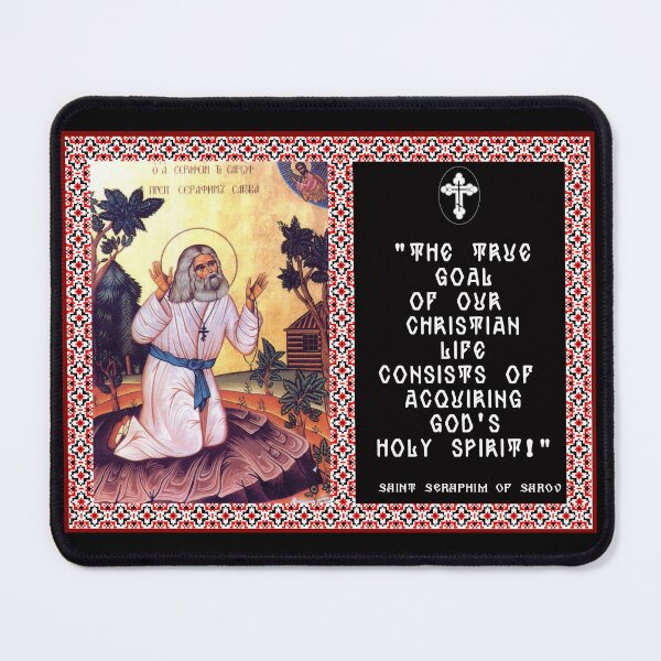 Item preview, Saint Seraphim of Sarov The true goal of christian life - Orthodox Christian Saint - Orthodox Quote - Christian Faith - Christian Mothers Day Gift - Orthodox Gift designed and sold by Withloveandhope.