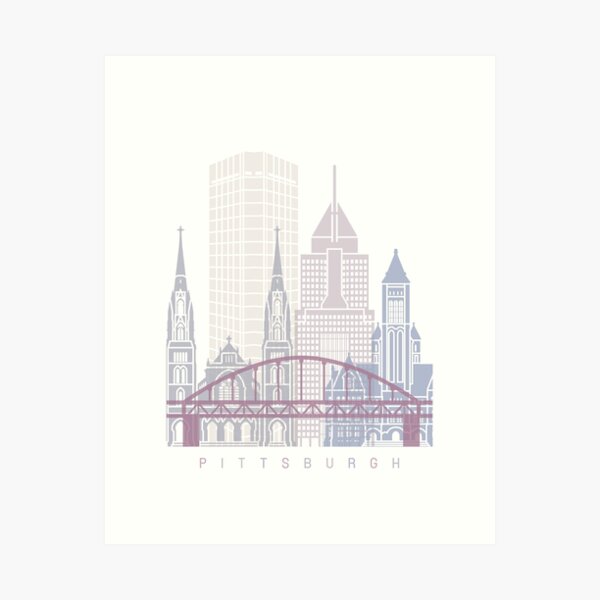 Item preview, PITTSBURGH  SKYLINE POSTER PASTEL designed and sold by paulrommer.