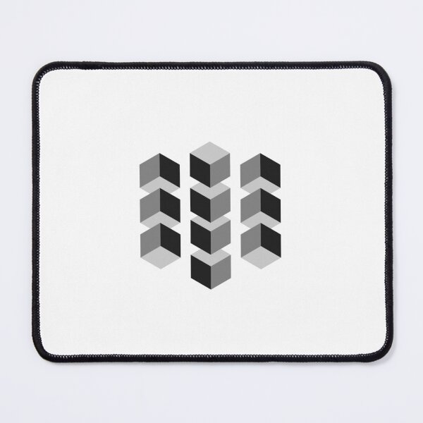 Item preview, [W.THI] Black White Gray 3D Stacks of Cubes - Minimal Isometric - Repetition Planes designed and sold by Warit THI.