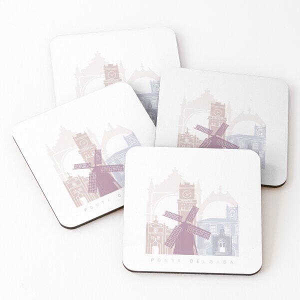Item preview, PONTA DELGADA SKYLINE POSTER PASTEL designed and sold by paulrommer.