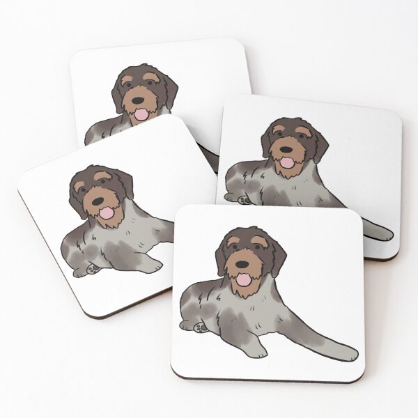 Item preview, German wirehaired pointer cute illustration  designed and sold by Yarafantasyart.