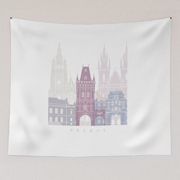 Item preview, PRAGUE SKYLINE POSTER PASTEL designed and sold by paulrommer.