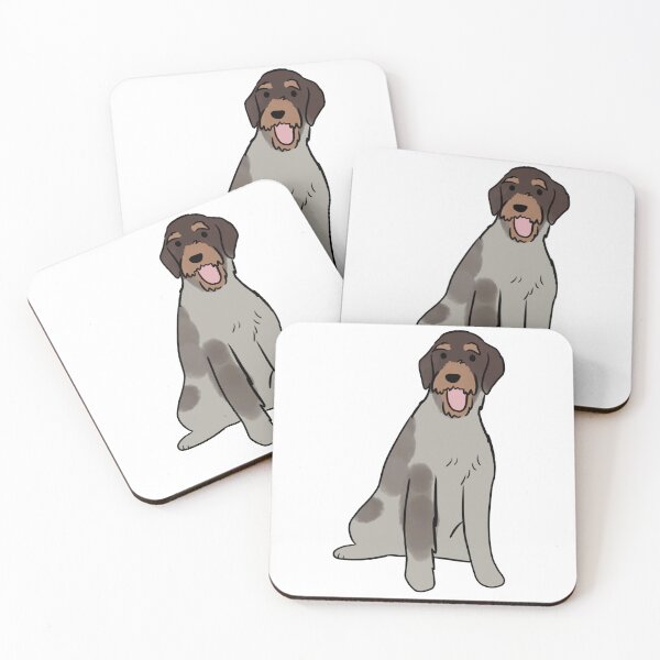 Item preview, German wirehaired pointer cute illustration  designed and sold by Yarafantasyart.