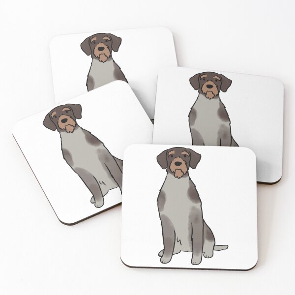 Item preview, German wirehaired pointer cute illustration designed and sold by Yarafantasyart.