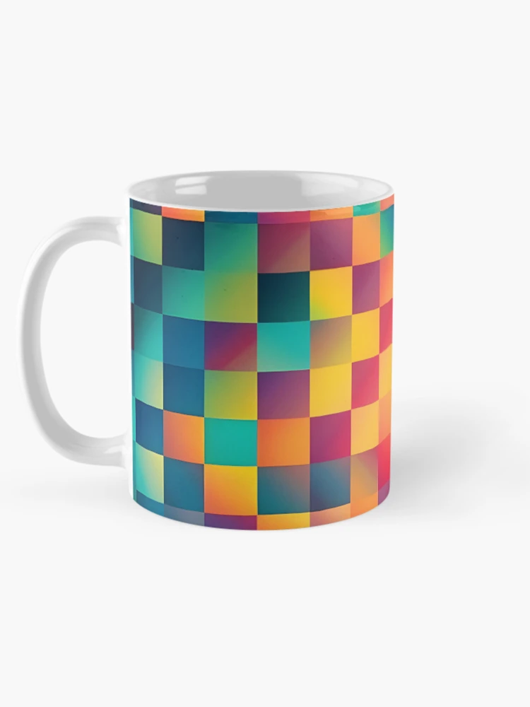 Thumbnail 5 of 6, Coffee Mug, Colorful Tile Checker Pattern designed and sold by PatternBestFan.