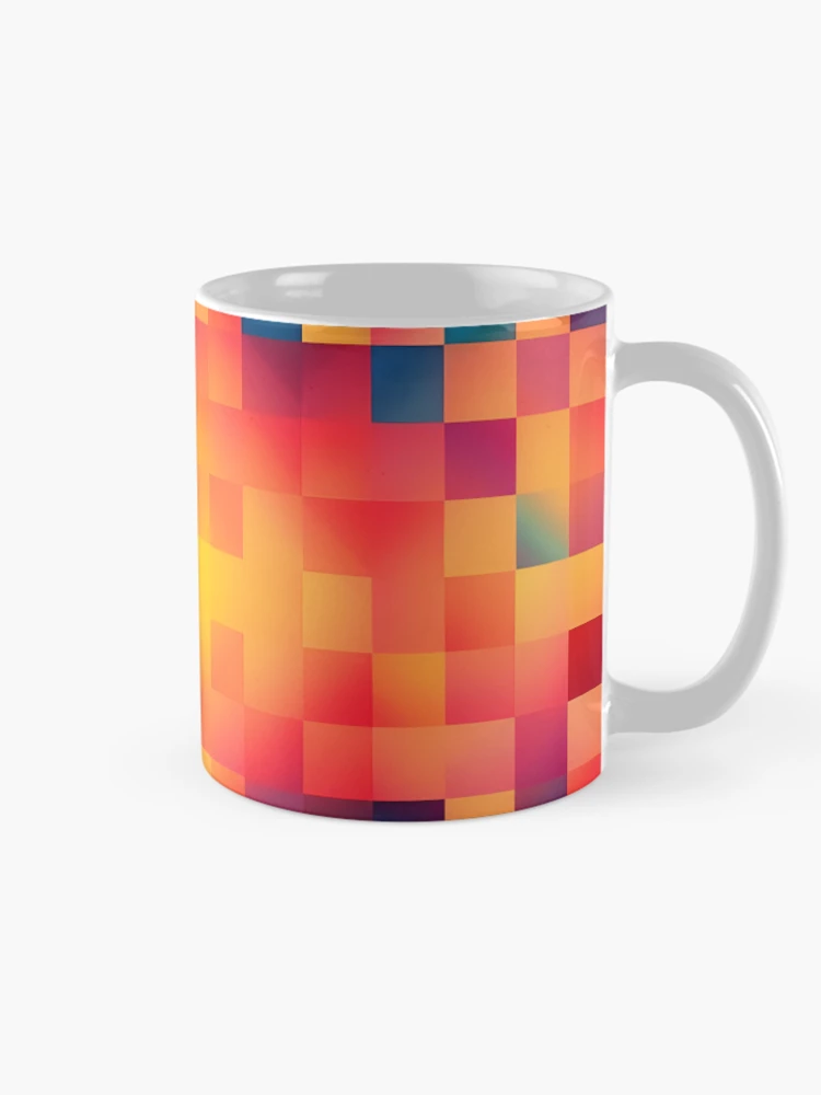 Thumbnail 3 of 6, Coffee Mug, Colorful Tile Checker Pattern designed and sold by PatternBestFan.