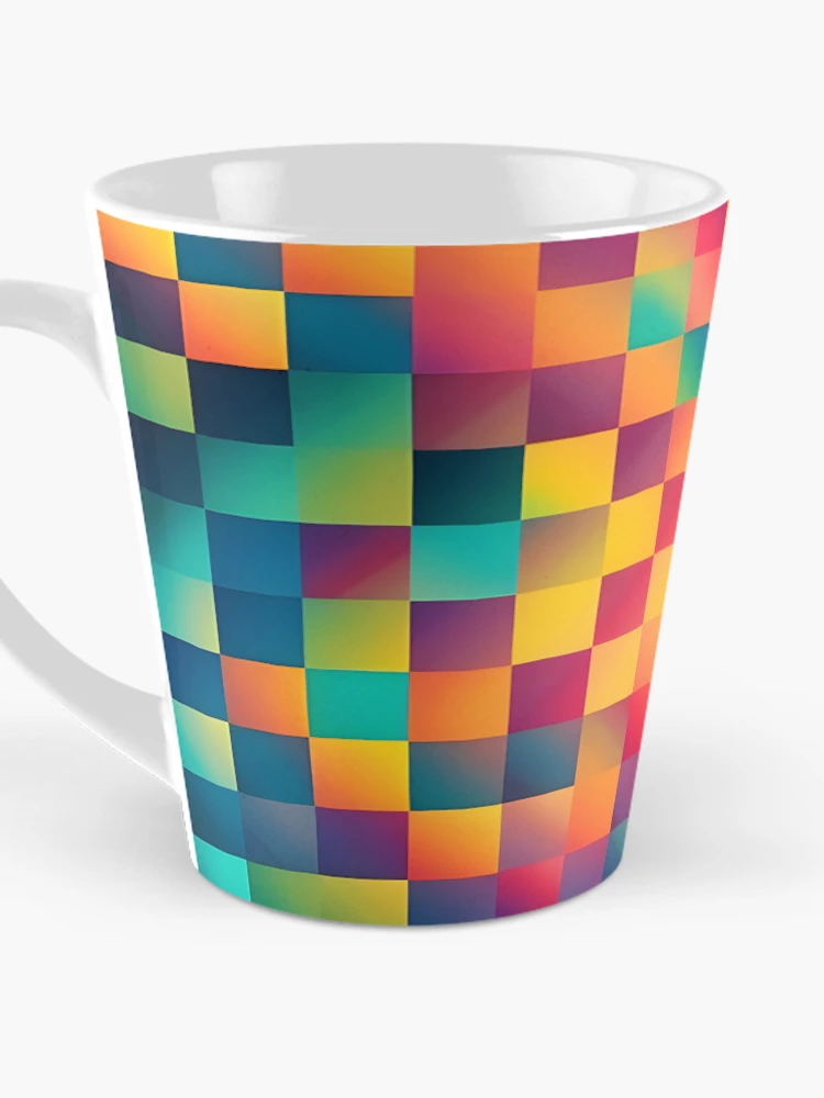 Thumbnail 3 of 4, Coffee Mug, Colorful Tile Checker Pattern designed and sold by PatternBestFan.
