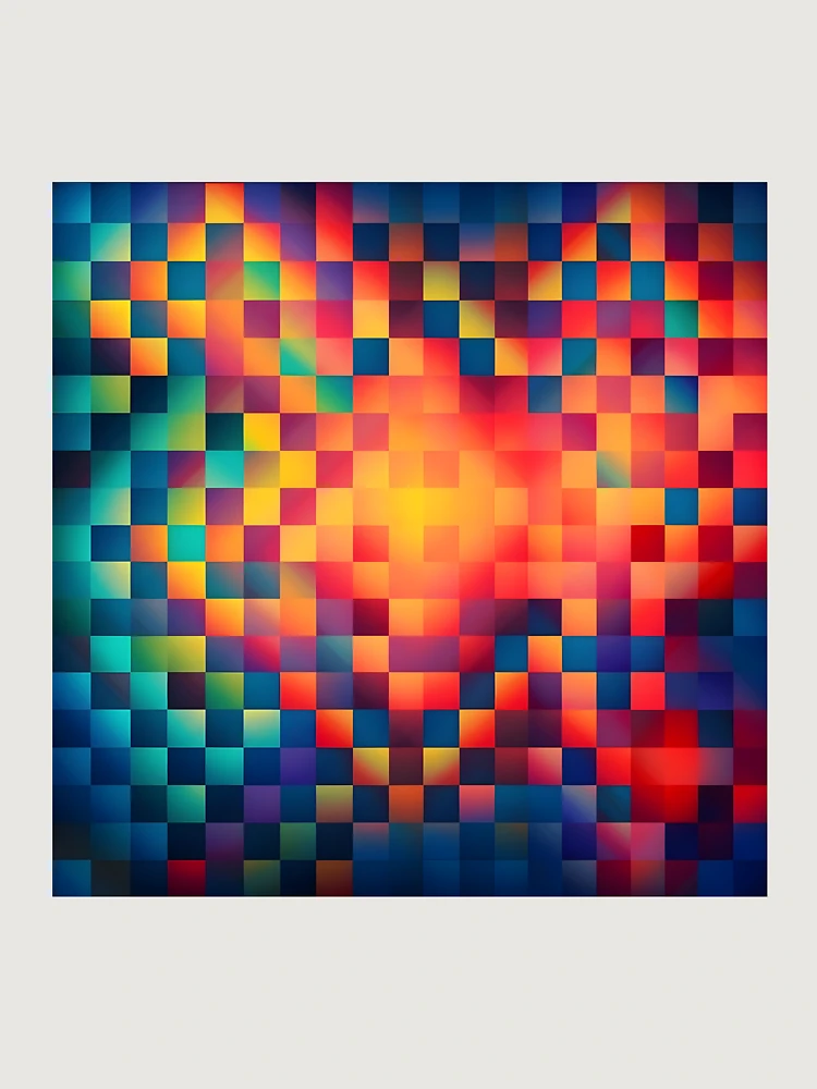 Thumbnail 6 of 6, Premium Oversized Sweatshirt, Colorful Tile Checker Pattern designed and sold by PatternBestFan.