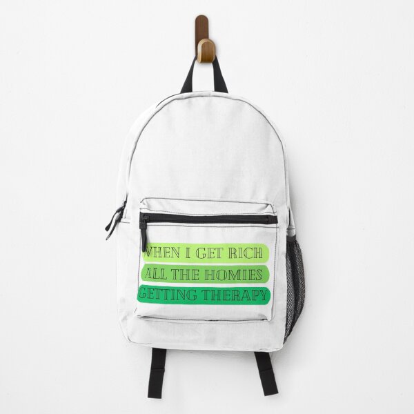 Item preview, When I get rich, all the homies getting therapy - green & white designed and sold by jechaiyells.