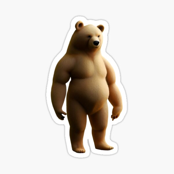 Full Body Human-Like Buff Bear Sticker