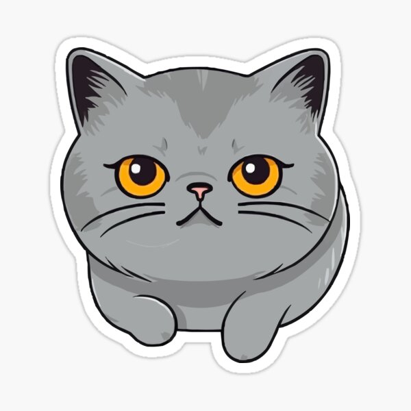 British Shorthair cat icons set cartoon vector. Funny animal