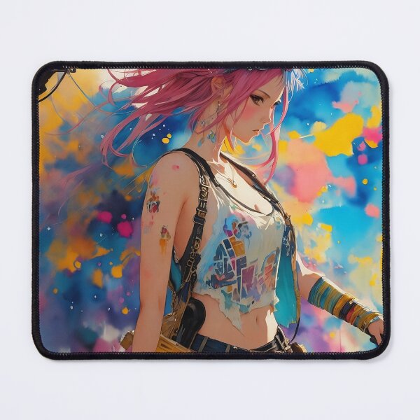 Item preview, Anime Girl - Gorgeous woman in anime style painted with Colourful and vibrant colours. designed and sold by T1337.