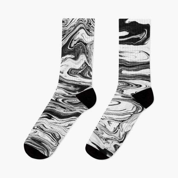 Item preview, Black and white abstract contour line style fluid art paintinf designed and sold by PuzbieArts.
