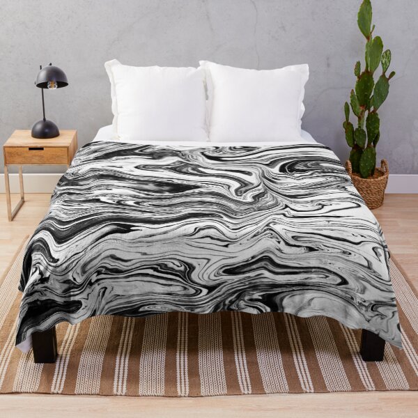 Item preview, Black and white abstract contour line style fluid art paintinf designed and sold by PuzbieArts.
