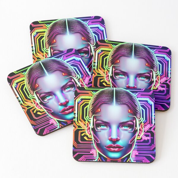 Item preview, Neon Cyberpunk Cyborg Girl 1 designed and sold by Benito Del Ray.