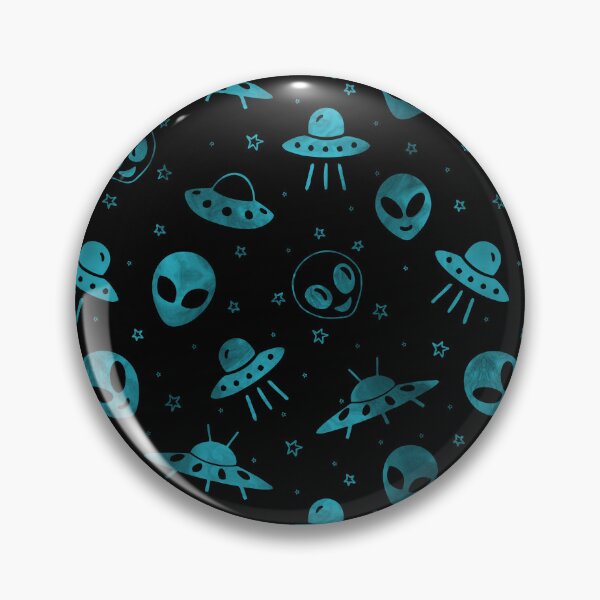 Item preview, Aliens and UFOs pattern (blue) designed and sold by Studio Vickn.