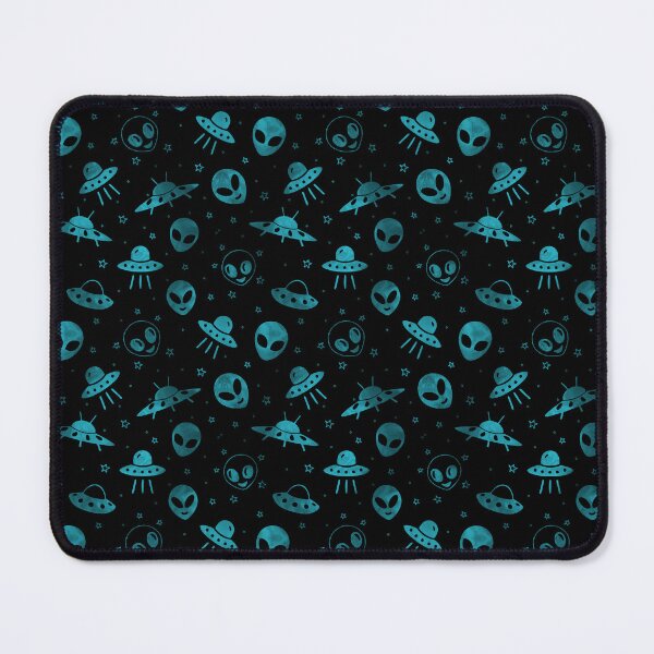 Item preview, Aliens and UFOs pattern (blue) designed and sold by Studio Vickn.