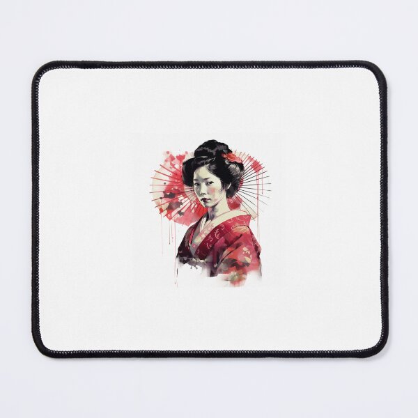 Item preview, Japanese Geisha Wearing Kimono Artwork on White Background  designed and sold by StudioTokyo.