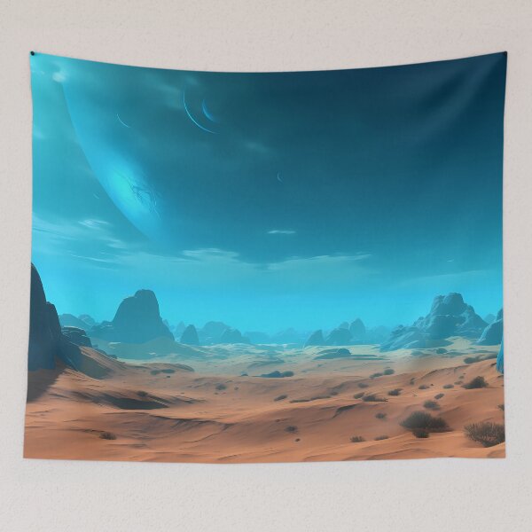 Item preview, The Azure Frontier: A Rocky and Otherworldly World Bathed in Blue Skies designed and sold by MonsterMatt87.