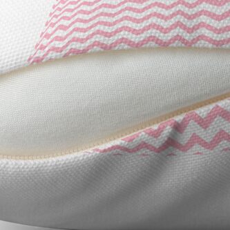 Alternate view of Pink and White Chevron Stripes Throw Pillow