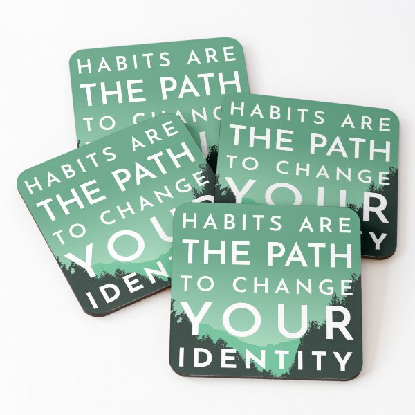 Item preview, Habits are the path to change your identity - Atomic Habits designed and sold by TKsuited.