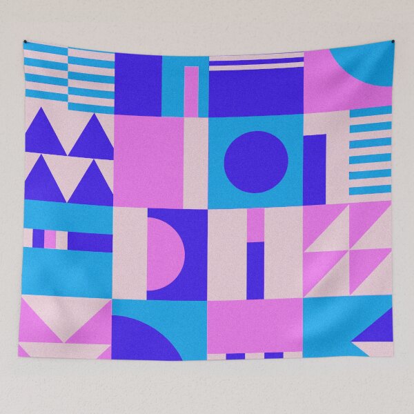 Item preview, Blue and Pink Geometric Pattern Design  designed and sold by deepakrode7.