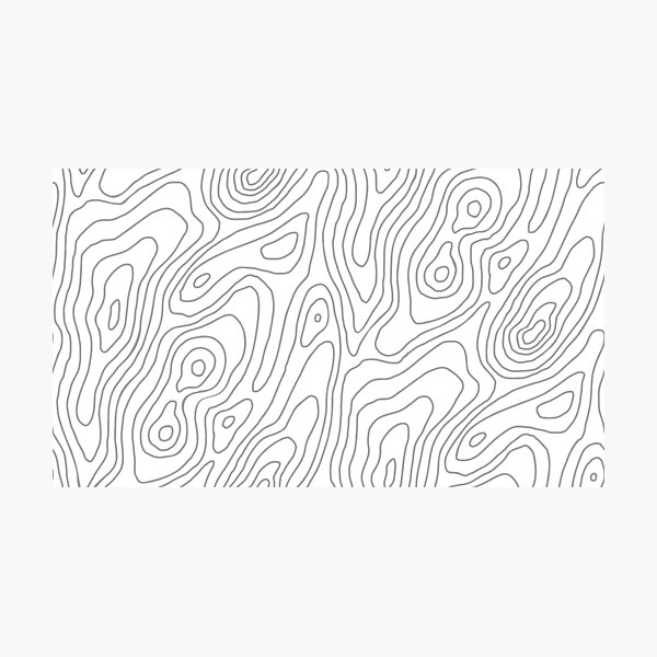 Seamless topographic map contour background. Topo map with elevation.  Contour map vector. | Art Board Print