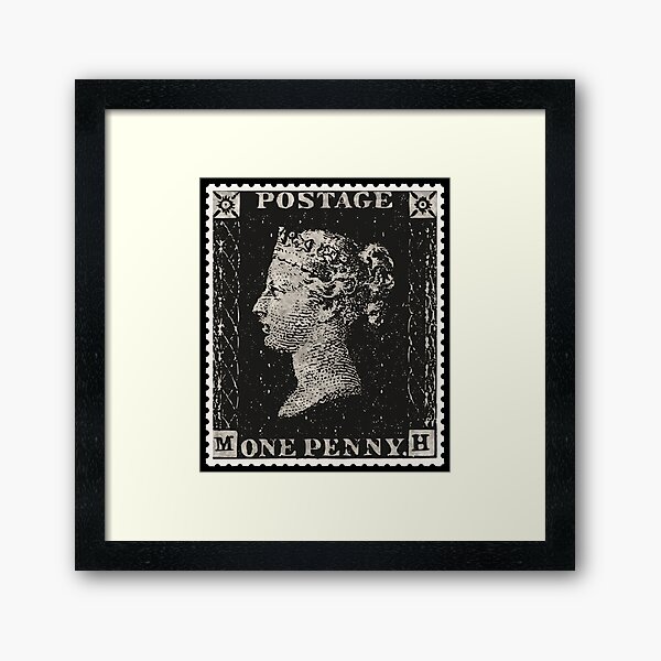 The Penny Black Postage Stamp Framed Art Print