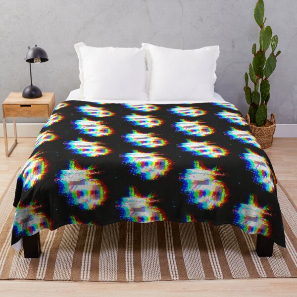 Item preview, Glitch King / Neon Skull / abstract / pattern designed and sold by Grim-Inker.