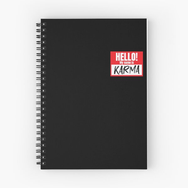Artikelvorschau, Hello My Name Is Karma Funny Karma Nametag Karma Gear entworfen und verkauft von DynamicDesign.