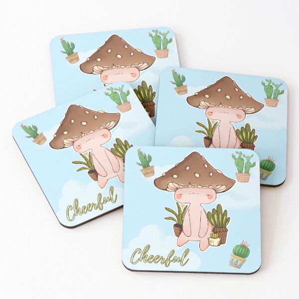 Item preview, Cheerful mushroom with cactus Digital art designed and sold by MinOriCozyShop.