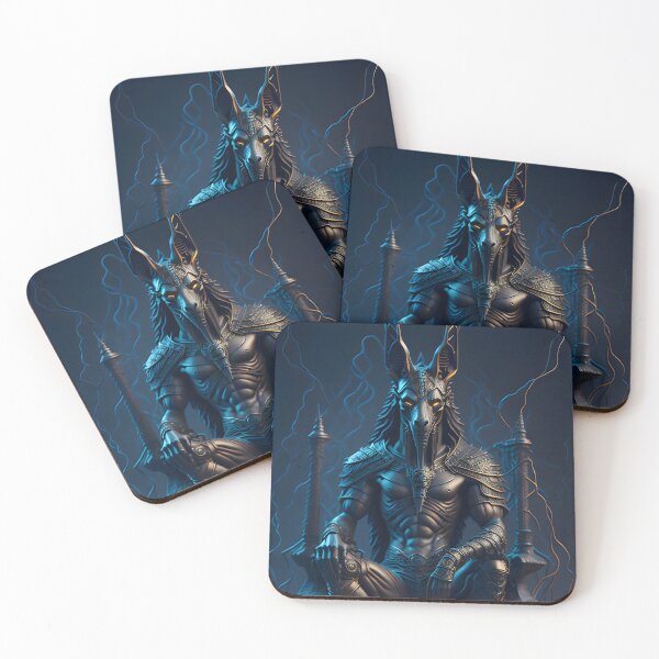 Item preview, Egyptian God Anubis with glowing eyes designed and sold by magikman65.