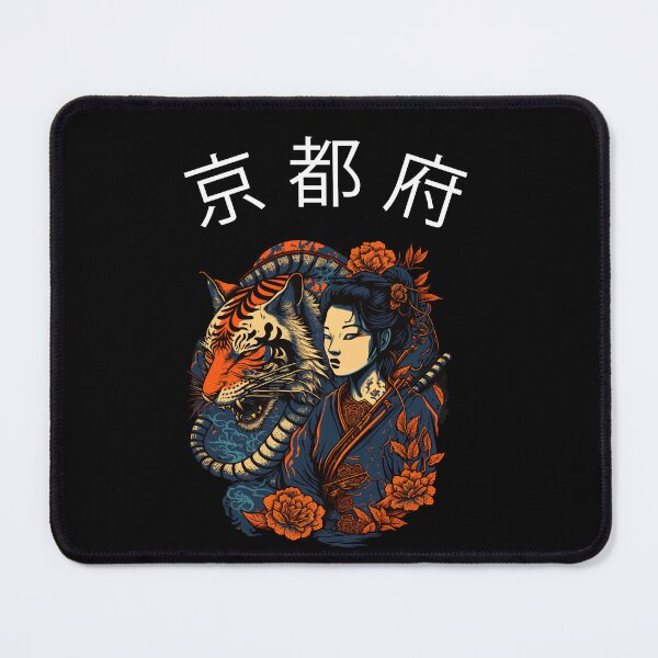 Item preview, Kyoto, Japan, Tiger and geisha drawing. Japanese culture art. designed and sold by paulo silveira.