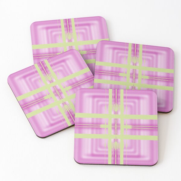 Item preview, Modern plad pattern in dark pink and lime green designed and sold by JewelsNova.