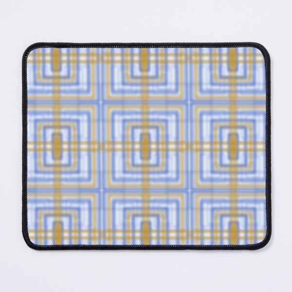 Item preview, Modern plad pattern in dark blue and mustard yellow designed and sold by JewelsNova.