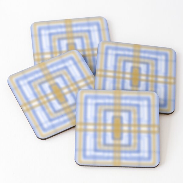 Item preview,  Modern plad pattern in dark blue and mustard yellow designed and sold by JewelsNova.