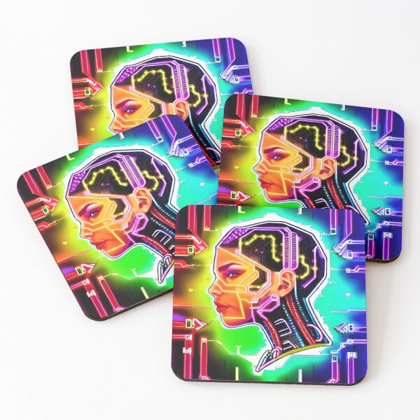 Item preview, Neon Cyberpunk Cyborg Girl 3 designed and sold by Benito Del Ray.