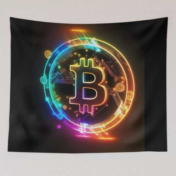 Item preview, Neon Rainbow Bitcoin Hologram designed and sold by UlDesigns.