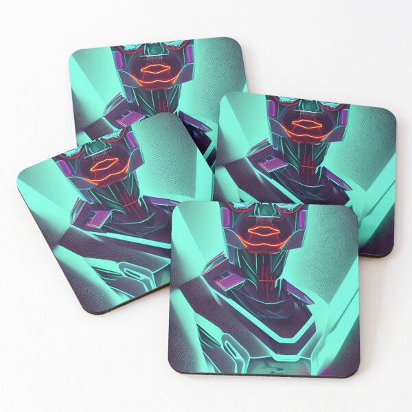 Item preview, Neon cyborg abstract bold colors. Cyber anime future 80s, manga & art deco influences. designed and sold by KumoMachina.