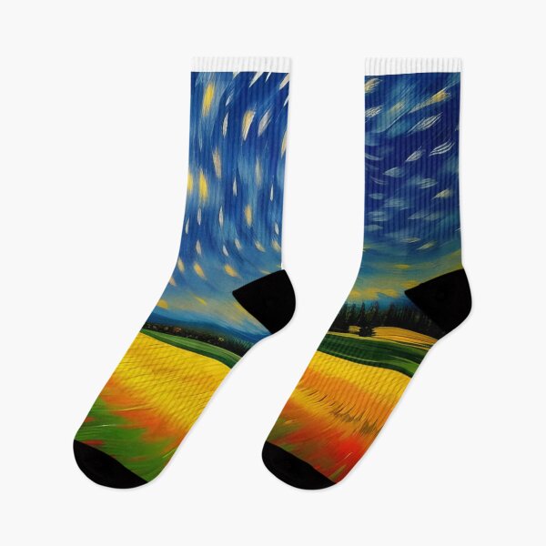 Item preview, Field against night sky, impasto, Ai Generated Art  designed and sold by ACC .